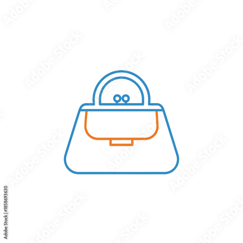 Minimalist Line Art Illustration of a Stylish Handbag for Fashion Accessories