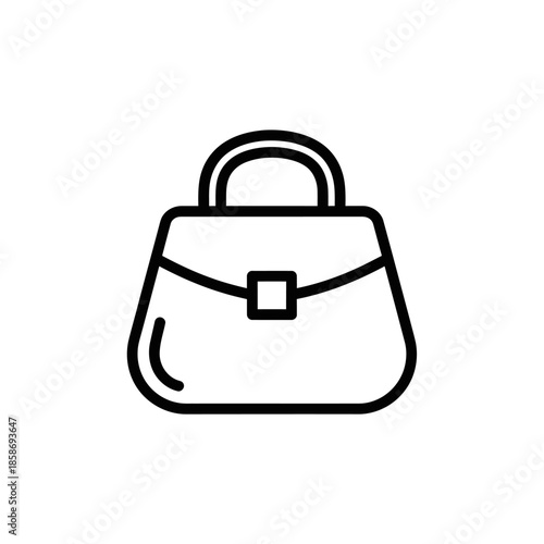 Minimalist Line Art Illustration of a Stylish Handbag for Fashion and Accessories Design
