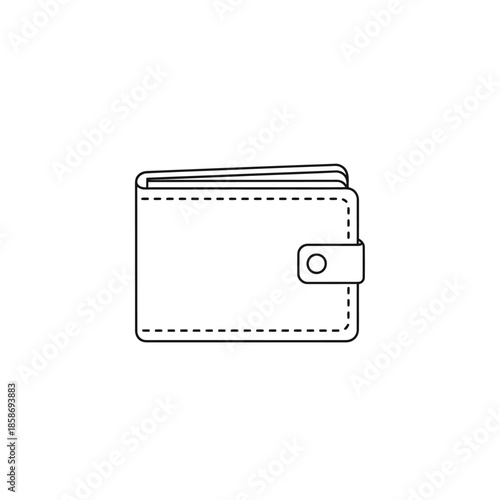 Minimalist Line Art Wallet Illustration for Financial and Personal Security Designs
