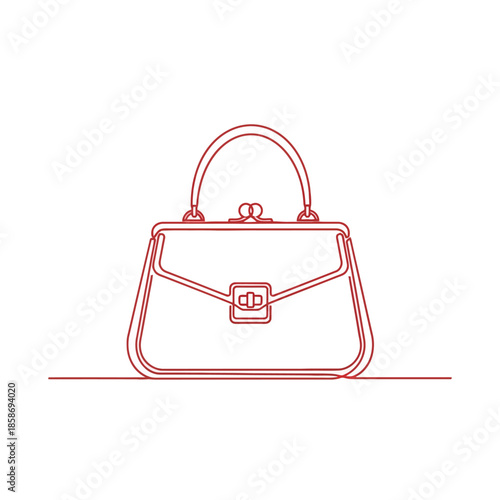 Minimalist Line Drawing of Elegant Handbag for Fashion Accessories