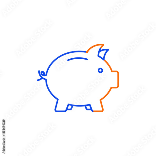 Minimalist Line Art of a Piggy Bank for Financial Savings and Budgeting Concepts