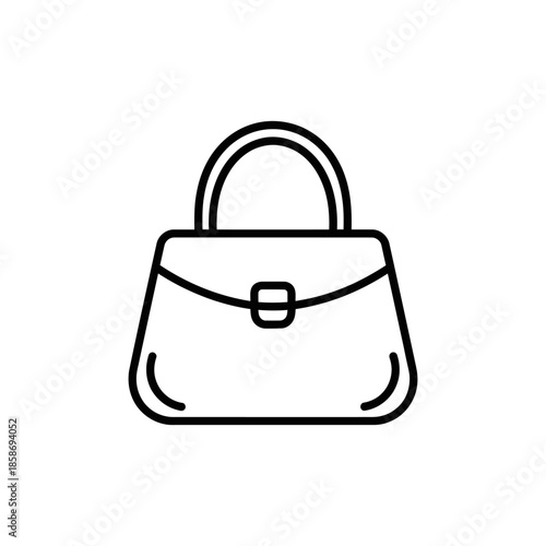 Minimalist Line Drawing of a Stylish Handbag for Fashion and Accessories Visuals