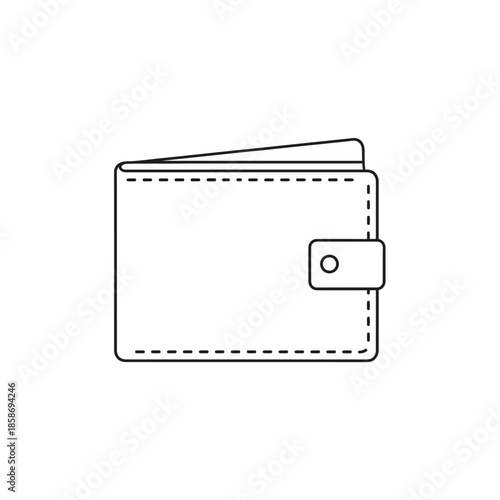 Minimalist Line Drawing of a Wallet Illustration for Financial or Business Content