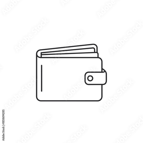Minimalist Line Drawing of an Open Wallet for Financial Management Concept
