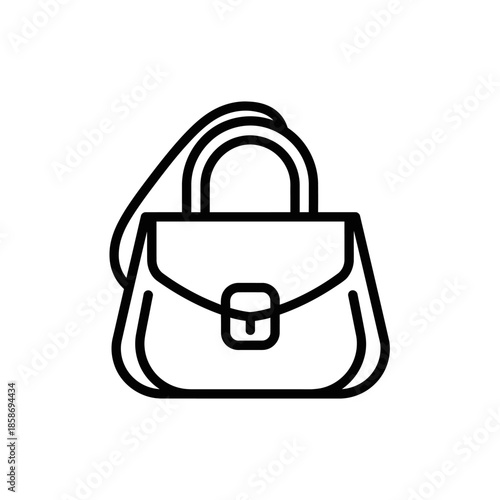 Minimalist Outline Illustration of a Handbag for Fashion and Accessory Display