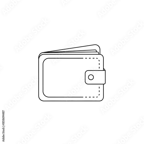 Minimalist Outline of a Wallet Illustration for Financial or Business Topics