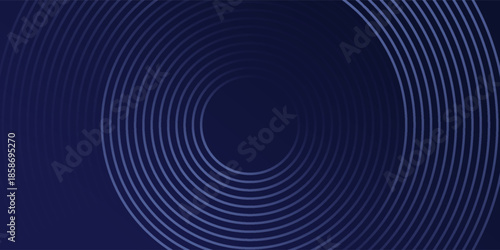 Abstract blue glowing geometric lines on dark blue background. Modern shiny blue circle lines pattern. Vector eps 10