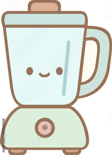 Cute Blender Illustration with Smiling Face