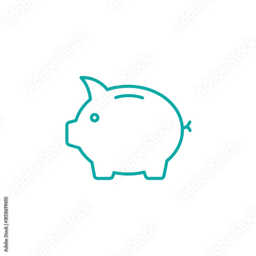 Minimalist Piggy Bank Icon Over White Background for Financial Savings Concept