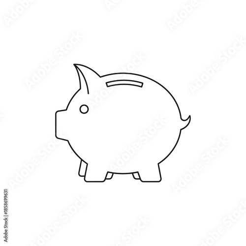 Minimalist Piggy Bank Illustration for Financial Saving Concept