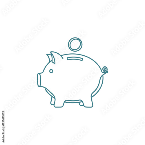 Minimalist Piggy Bank Illustration Emphasizing Saving and Financial Planning