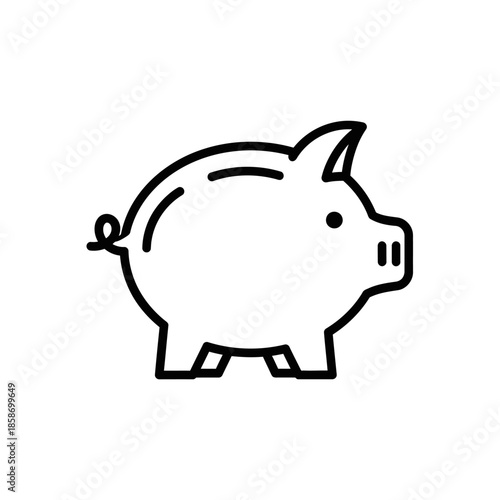 Minimalist Piggy Bank Illustration for Financial Savings and Budget Planning