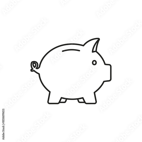Minimalist Piggy Bank Illustration for Financial Savings and Budgeting