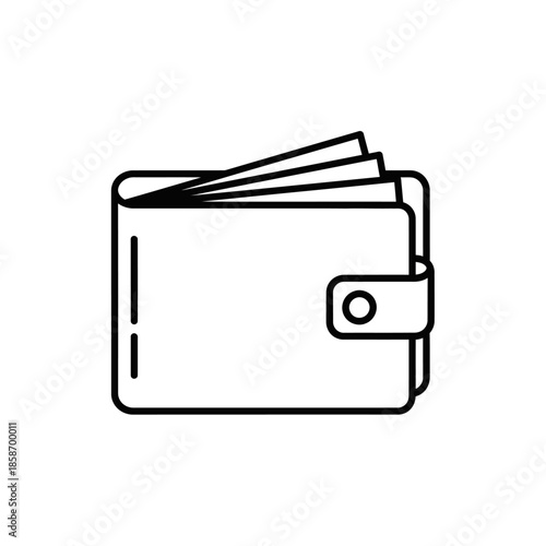 Minimalist Wallet Icon, Digital Representation of Personal Finance Concept
