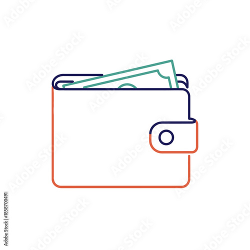 Minimalist Wallet with Cash and Cards for Personal Finance Concept