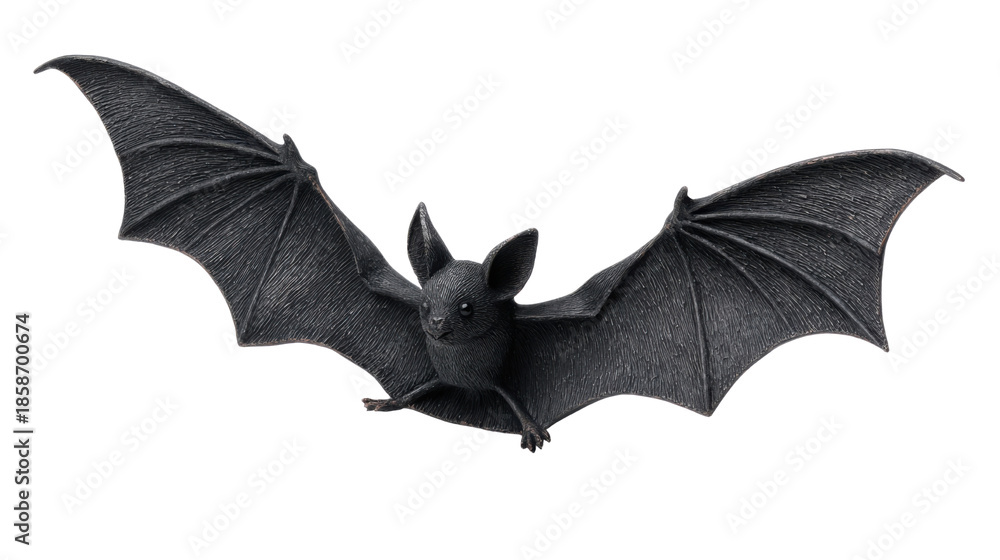 Fototapeta premium A single black bat isolated on white background