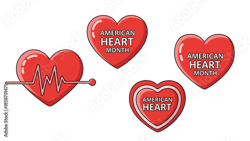 American Heart Association logos and symbols on a black background