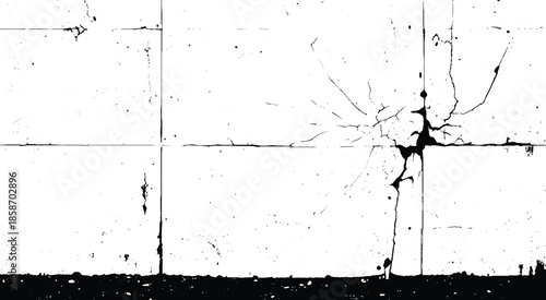 Cracked concrete wall background. Grungy Concrete Wall. Concrete wall background with deep cracks. 