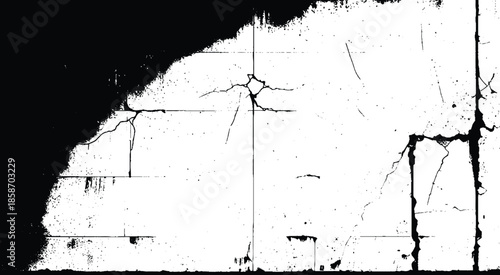 Cracked ground, ground distress texture, damage texture. old wall background crack vector, grunge texture.