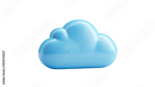 Blue cloud computing concept isolated on white background 