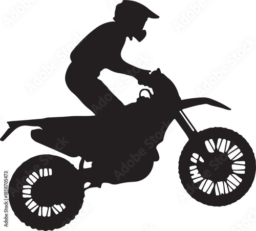 silhouette of a man riding a motorcycle