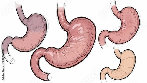 human stomach anatomy, colorful, medical, drawing clip art preview