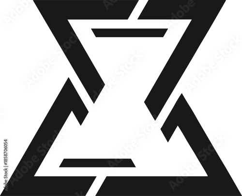 Abstract geometric triangle logo with bold minimalist symmetry for modern branding, technology identity, and creative corporate design