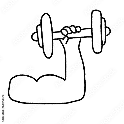hand drawn vector illustration of a dumbbell