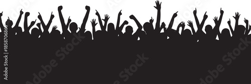 Crowd cheering silhouette