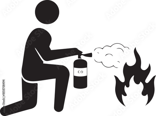 Fireman icon in flat style, Firefighter sign or symbol, vector Illustration