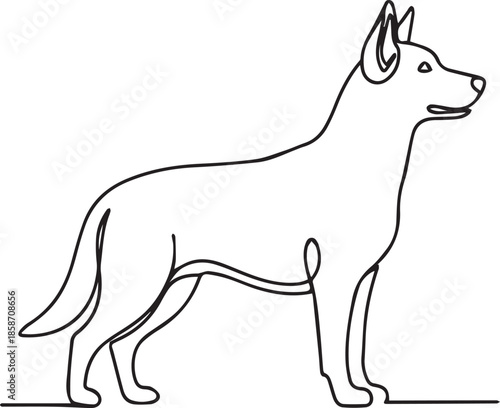 Standing dog silhouette