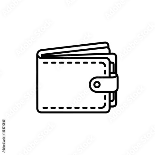 Minimalistic Wallet Line Drawing for Financial and Business Concepts