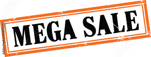 Mega Sale Grunge Rubber Stamp Banner Isolated on White