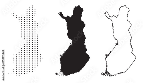 Finland Map With Dotted Pattern Isolated on White Background