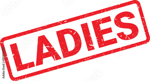 Red Ladies Grunge Stamp Illustration on White Background Design Stock