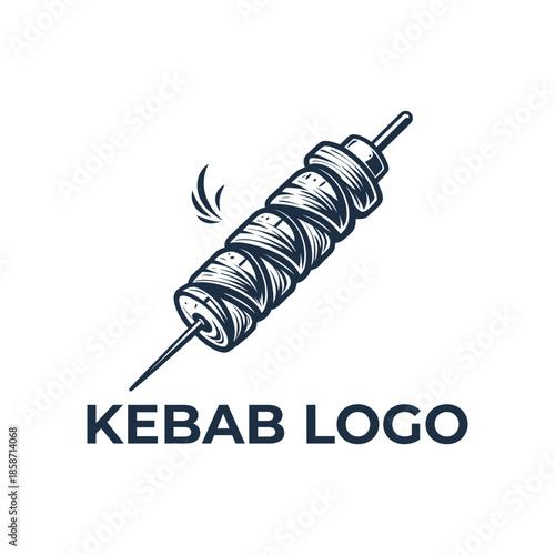 kebab logo design silhouette vector line art logo design
