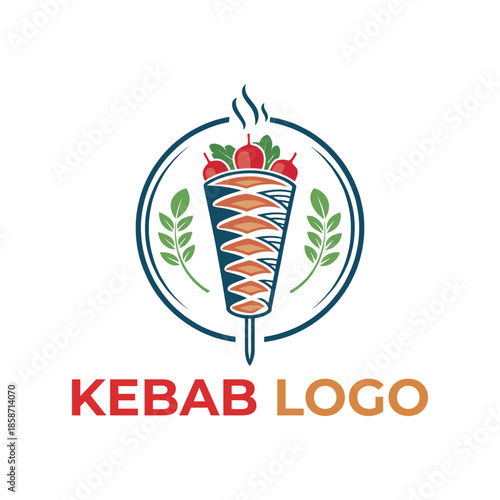 kebab logo design silhouette vector line art logo design
