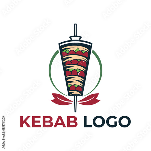 kebab logo design silhouette vector line art logo design
