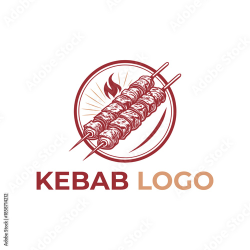 kebab logo design silhouette vector line art logo design
