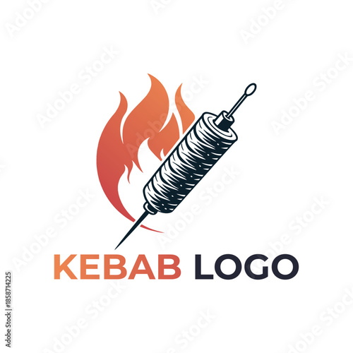 kebab logo design silhouette vector line art logo design
