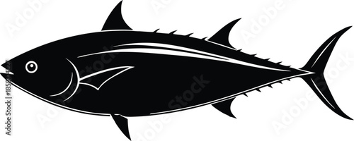 Illustration of a sleek tuna fish in side profile