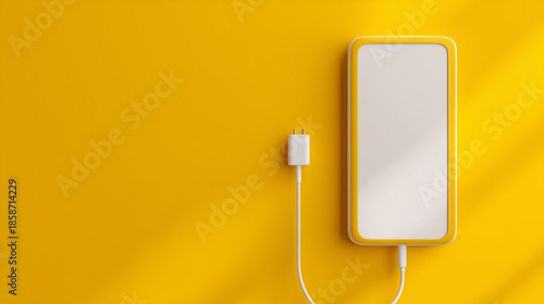 Abstract minimal phone shape digital simplicity concept unplugged