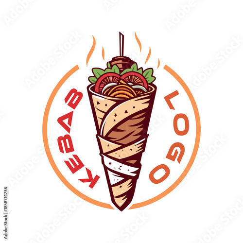 kebab logo design silhouette vector line art logo design

