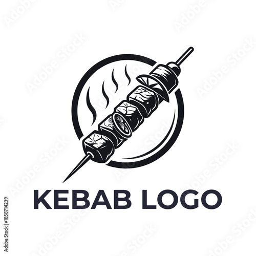 kebab logo design silhouette vector line art logo design
