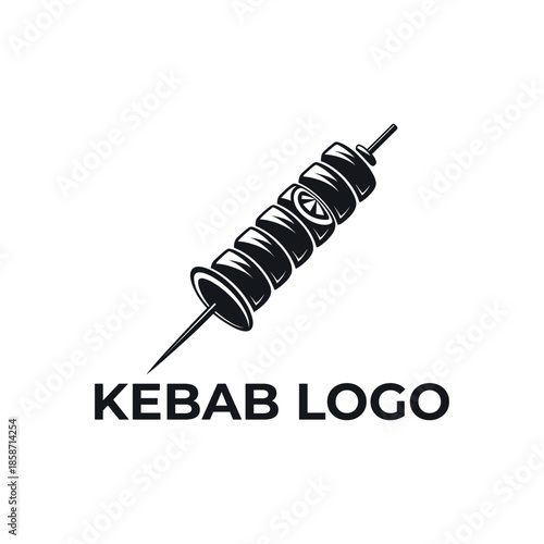 kebab logo design silhouette vector line art logo design
