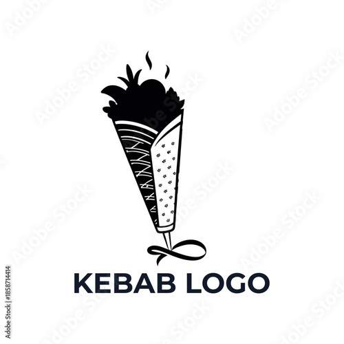 kebab logo design silhouette vector line art logo design
