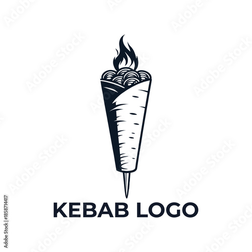 kebab logo design silhouette vector line art logo design
