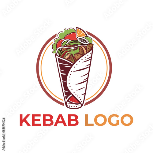 kebab logo design silhouette vector line art logo design
