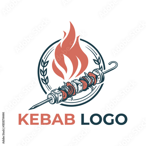 kebab logo design silhouette vector line art logo design
