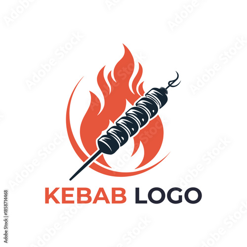 kebab logo design silhouette vector line art logo design
